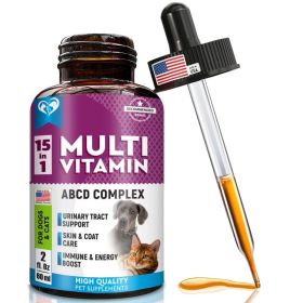 Cat and Dog Multivitamin Liquid with Glucosamine & Cranberry 15 in 1 Health Supplements for Urinary Tract Kidney Bladder Hip and Joint Skin and C (Option: Beloved Pets)